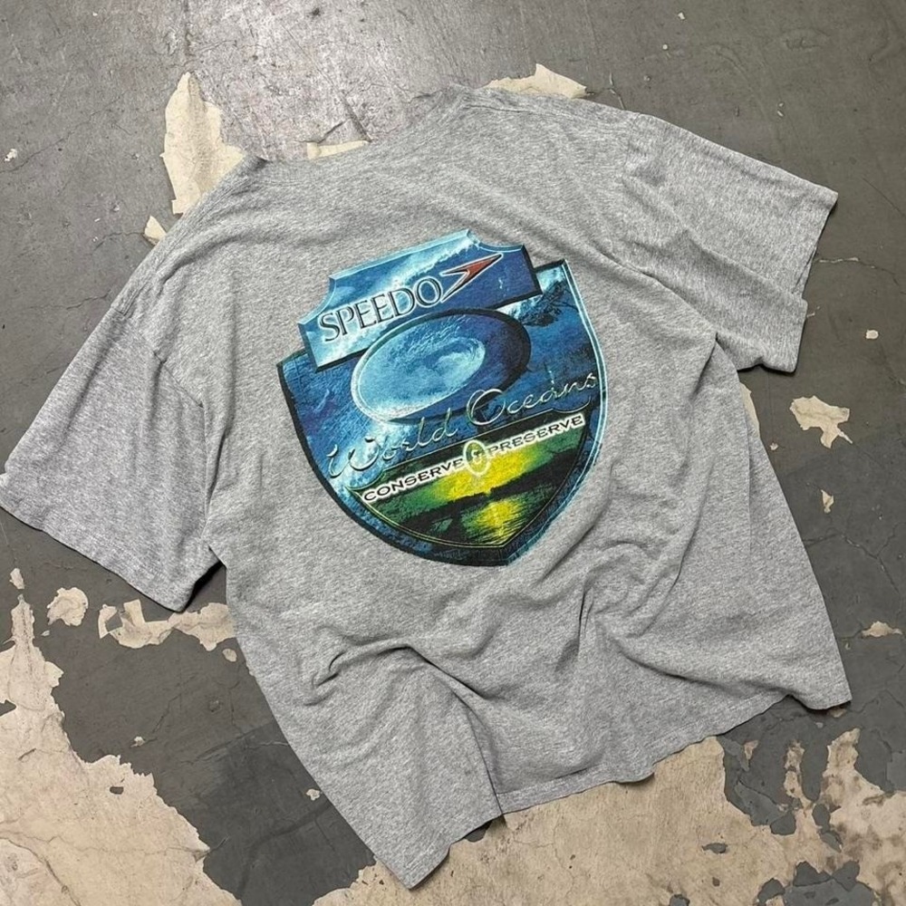 Vintage 1997 Speedo World Oceans Conserve Preserve Size XL T Shirt
